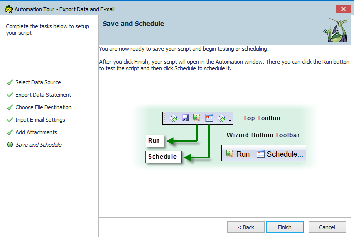 Save and schedule your automation