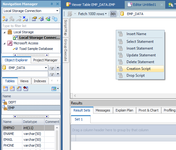 SQL Editor and the Auto Syntax menu