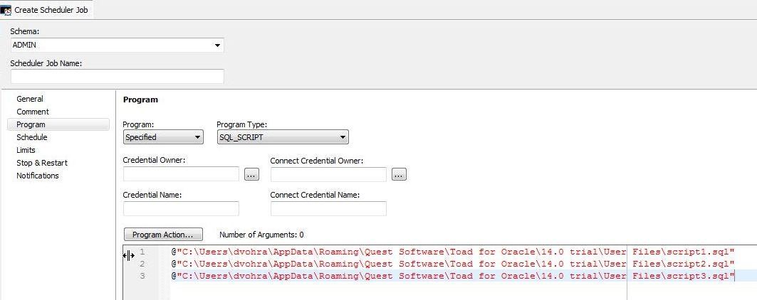 Configuring Program Scripts