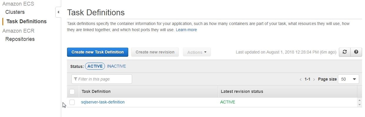 Figure 10, Task Definition is added