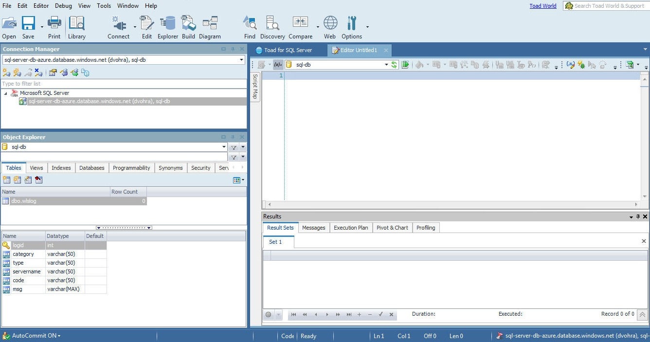 Figure 12.  The SQL Editor