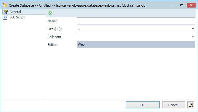 Figure 33. The Create Database wizard