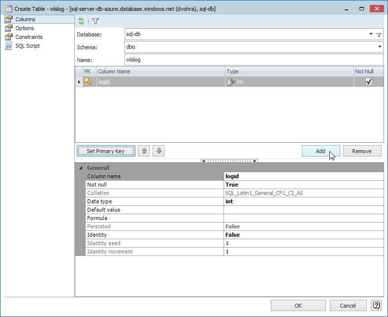 Figure 4. Adding a column