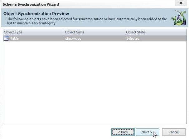 Figure 67. Synchronization objects preview