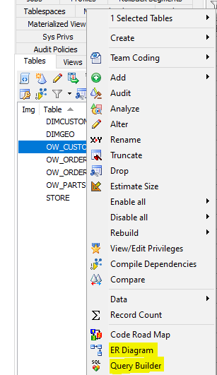 Right-click on a table within your schema browser and select either ER Diagram or Query Builder.