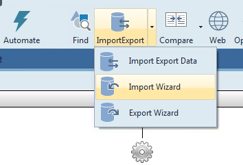 Alt text: In the menu bar, click ImportExport, then Import Wizard.