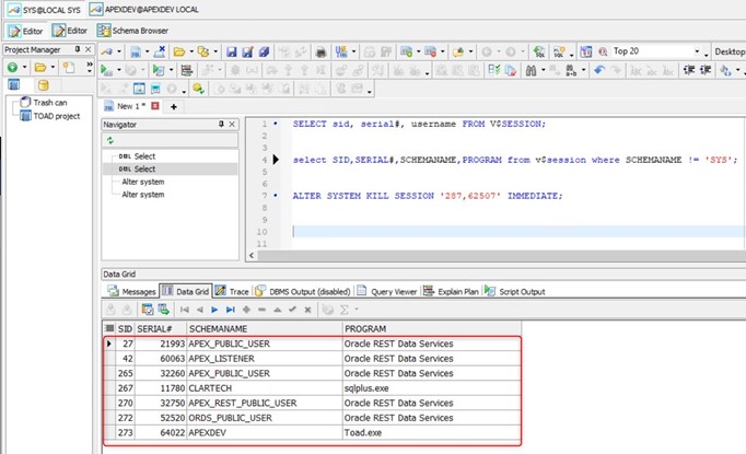 kill session in oracle 3