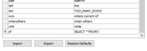 Enhancing Toad Auto Replace.