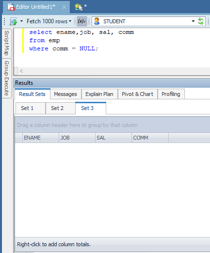 wrong syntax for NULL Values in Data