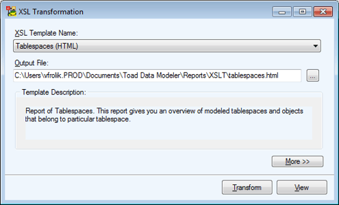 xslt-tablespaces